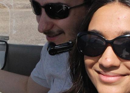 An image of a man and woman in a car, Pilot insight day. Almat Flying Academy