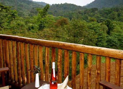 An image of a balcony with a view of the mountains, Exclusive Ugandan Gorilla Tracking Experience (Group). Experience Uganda