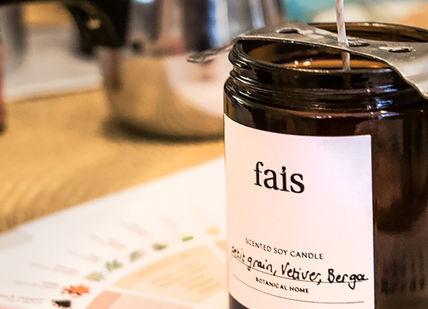An image of a bottle of wine on a table, Luxury Vegan Candle Making Workshop. Fais HQ