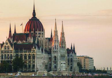 An image of a city with a bridge, Wine Cellar Tour and Tasting in Budapest. GB Wine