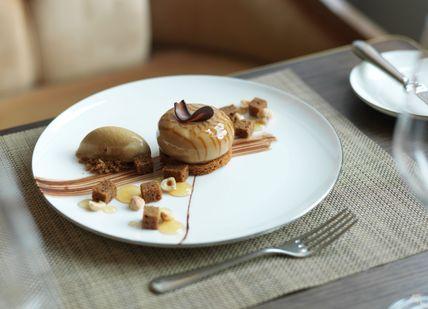 An image of a dessert on a plate, 3-course Set Menu. 116 at The Athenaeum