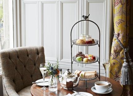 An image of a table with a cake and tea, Afternoon Tea. Ba'Bar at The Dunstane Houses