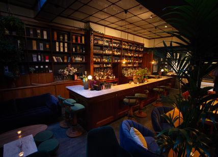 An image of a bar with a lot of plants, Black Parrot. Black Parrot