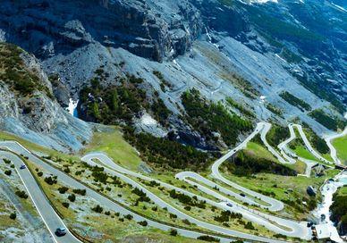 An image of a mountain road in the alps, Follow Top Gear's Stelvio Pass Adventure. Edel & Stark