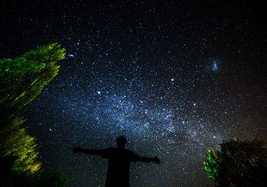 An image of a person standing in the dark, Stargazing and Two-Night Stay. Glenapp Castle