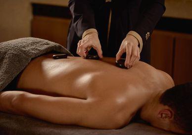 An image of a man having Treatment. Akasha Holistic Wellbeing Centre at Hotel Cafe Royal