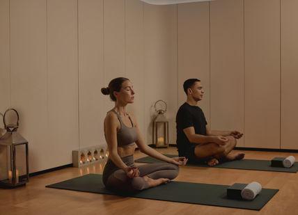 An image of a yoga class at Akasa at Hotel Royal