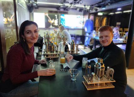 People enjoying a cocktail class