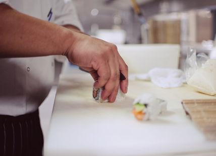 A person making suchi