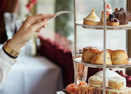 An image different cakes and sweet, Royal Afternoon Tea. The Rubens at the Palace - The Palace Lounge