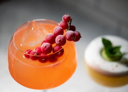 An image of a cocktail with a cherry on top, Pranzo Della Nonna Bottomless Brunch. Apero at Ampersand Hotel