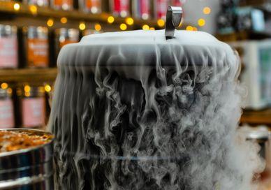 An image of a smoke machine on a table, A Magical Potions Brewing & Tea- Mixology Workshop. Bird & Blend Tea Co.