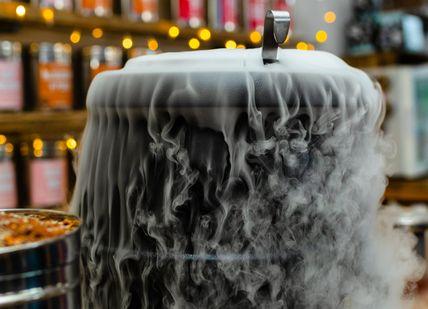 An image of a smoke machine on a table, A Magical Potions Brewing & Tea- Mixology Workshop. Bird & Blend Tea Co.