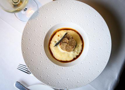 An image of a plate of food on a table, Three-course Lunch. Clos Maggiore