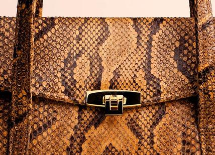 An image of a brown snake skin bag, Make Your Own Bespoke Leather Handbag. Deni-Deni