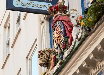 An image of a sign on a building, Customise Your Own Fragrances. Floris