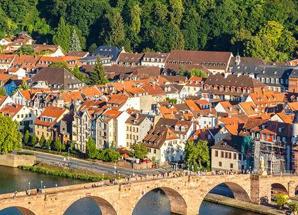 An image of a city with many buildings, 2-Night stay in 4* Hotel in Heidelberg.