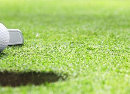 An image of a golf ball and putter on the green grass, Five-Night Luxurious South African Golf Break.