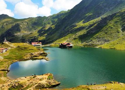 An image of a lake in the mountains, Night in Sibiu.