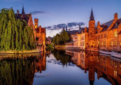 An image of a city at night, Two-night stay in a 4/5-star hotel in central Bruges. Getaway-Pseudo-Supplier