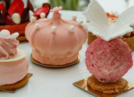 An image of a dessert set on a plate, Traditional Afternoon Tea. The Goring Tea