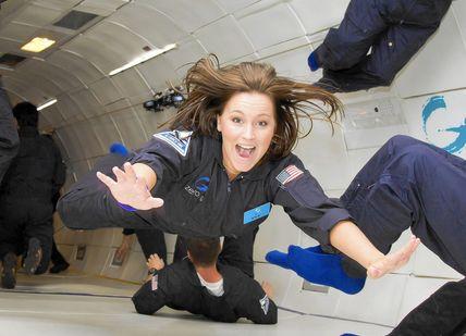 An image of a woman doing a trick, Zero Gravity Astronaut Training And Lunch With Nasa Astronaut. GP Management