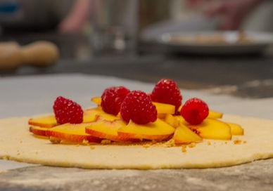 An image of a pastry with fruit on it, Pastry and Pie Making Class. Greenwich Pantry
