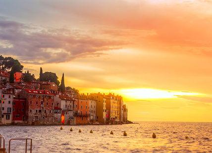 An image of a sunset over the water, Luxury Seven-Day Istria Getaway. Honeymoon Croatia