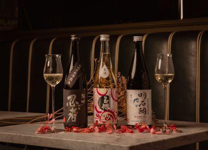 An image of bottles of Sake 