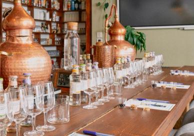An image of a bar with a bunch of wine glasses, Premium Scotch Whisky Tasting. Liquor Studio