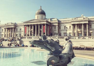 An image of a fountain in front of a building, Private National Gallery Tour. LookUp London