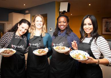 An image of a group of women holding plates of food, South East Asian Cooking Class. My Exotic Kitchen