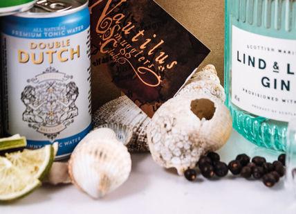 An image of a bottle of alcohol and some other drinks, Private Online Group Gin Tasting. Nautilus Bar