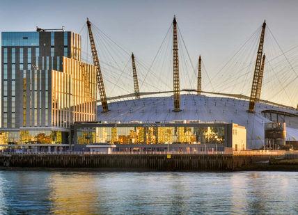 An image of the city of london, THE O2. THE O2