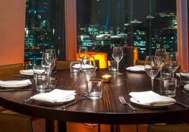 An image of a restaurant with a view of the city, Oblix. Oblix