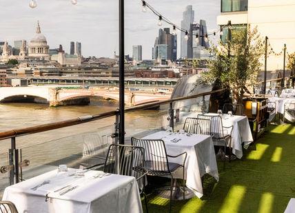 An image of a restaurant, Champagne Afternoon Tea in one of London’s most iconic buildings. OXO Tower Restaurant