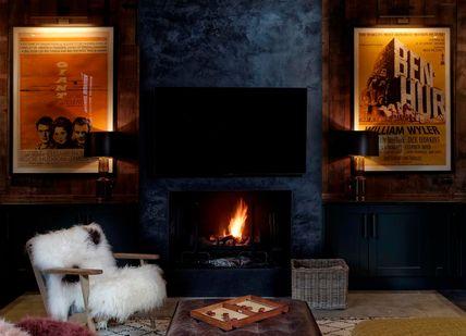 An image of a living room with a fireplace, Two-Night Stay in Unique Animal Accomodation. Port Lympne Hotel & Reserve