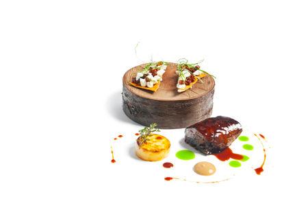 An image of a dessert with a white background, £250 credit towards the bill. Purnell's
