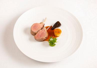 An image of a plate of food on a table, Five-course tasting lunch and dinner menu. The Ritz  