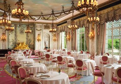 An image of a fancy restaurant setting, The Ritz Restaurant. The Ritz  