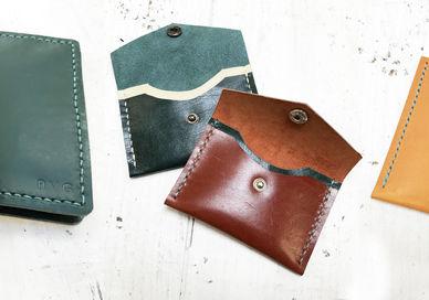 An image of three leather wallets, Make Your Own Leather Accessories. Rosanna Clare
