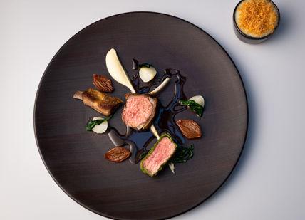 An image of a plate of food on a table, Gourmand Tasting Menu. Seven Park Place by William Drabble