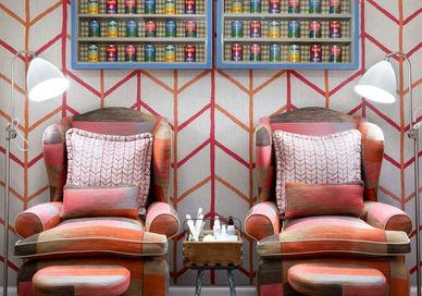 An image of two chairs in a room, Manicure and Margarita. Soholistic Spa at Ham Yard Hotel