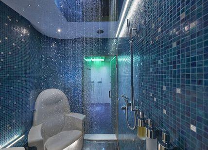 An image of a bathroom with blue tiles, Water Wellness. The Spa at Mandarin Oriental