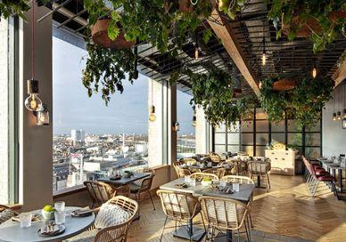 An image of a terrace with a nice view at Threehosue hotel