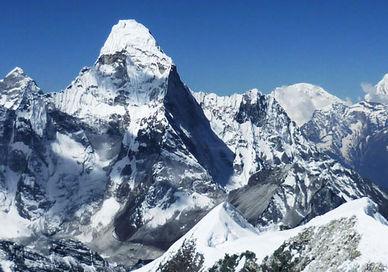 An image of a mountain range, Private Helicopter Experience To Mount Everest Base Camp. Trekking Guide Team Adventure
