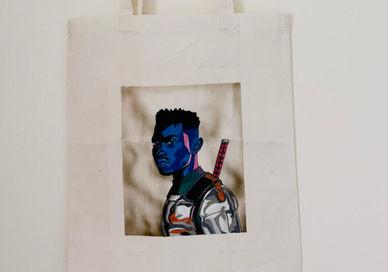 An image of a person with a guitar in their hand, Design your own tote bag. Undergrounder