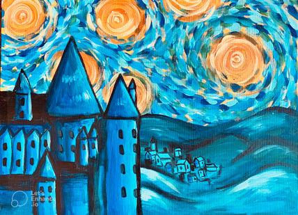 An image of a painting of a castle, Painting Class for Beginners. Undergrounder