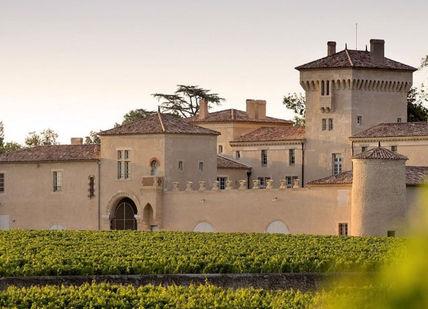 An image of a castle in the middle of a vineyard, Bespoke Group Bordeaux Wine Making. VINIV