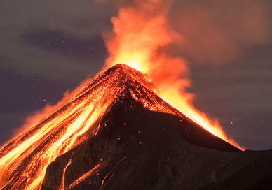 An image of a volcano on fire, Four Nights Private Volcano Camping Tour in Guatemala. Volcano Discovery